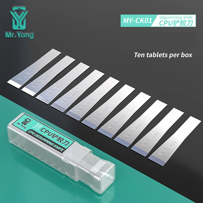 

YCS Mr Yang MY-CK01 10PCS/BOX CPU Degumming Knife Multifunctional Glue Removal Pry Blade for Phone Motherboard PCB IC Repair