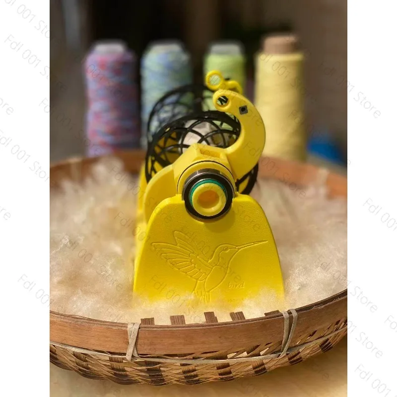 Electric Spinning Wheel with Foot Pedal Type-C Interface Handheld DIY Wool Yarn Spinner Compact Flexible Freehand Machine