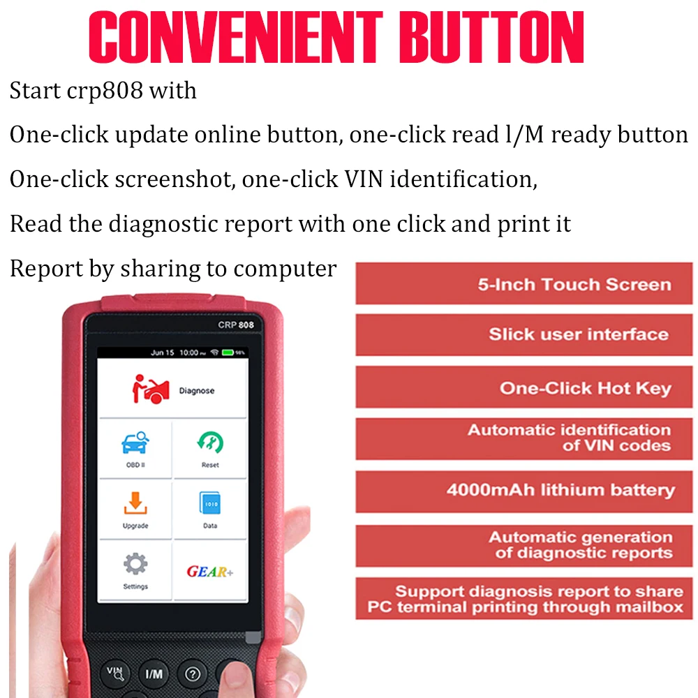 Launch X431CRP808 Multi-language OBD Diagnostic Tool Scanner Supports Handheld Reading Automobile Engine Transmission Repair