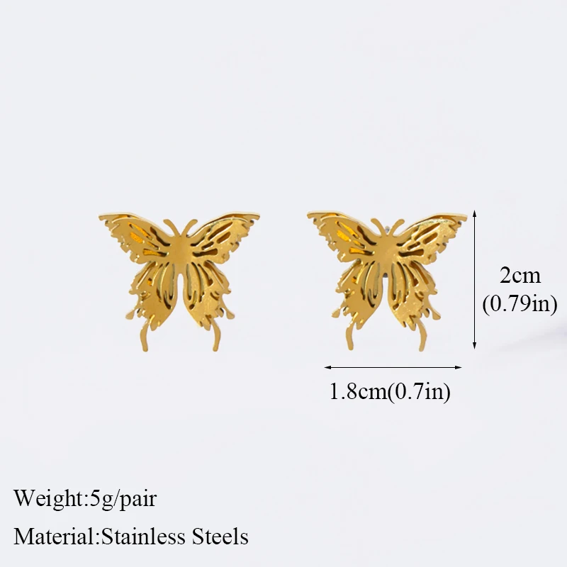 أقراط من الفولاذ المقاوم للصدأ من EILIECK للنساء ، مجوهرات أذن مقاومة للماء ، هدية العيد ، لون ذهبي ، موضة جديدة ، 316L #2