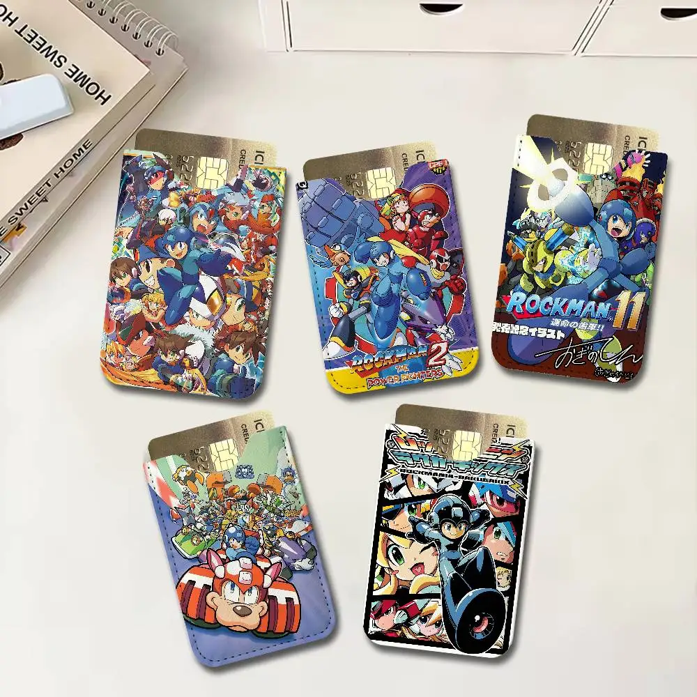 Action Game R-Rockman PU Leather Card Holder Sleeve for Credit Cards,Secure/Slim Design, Travel Storage Essentials
