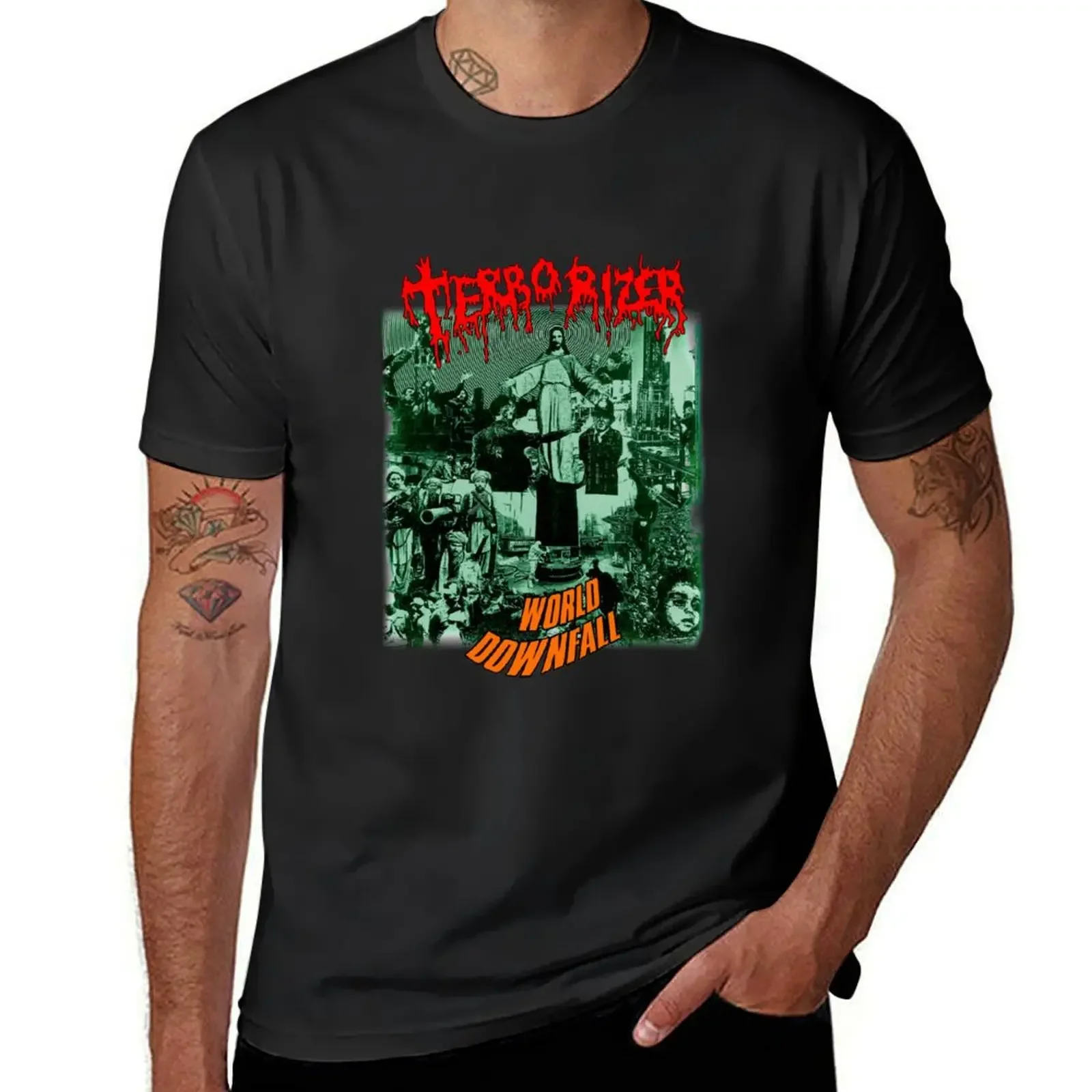 

Terrorizer World Downfall Classic Old School Death Grind T-Shirt cute clothes t shirts for men