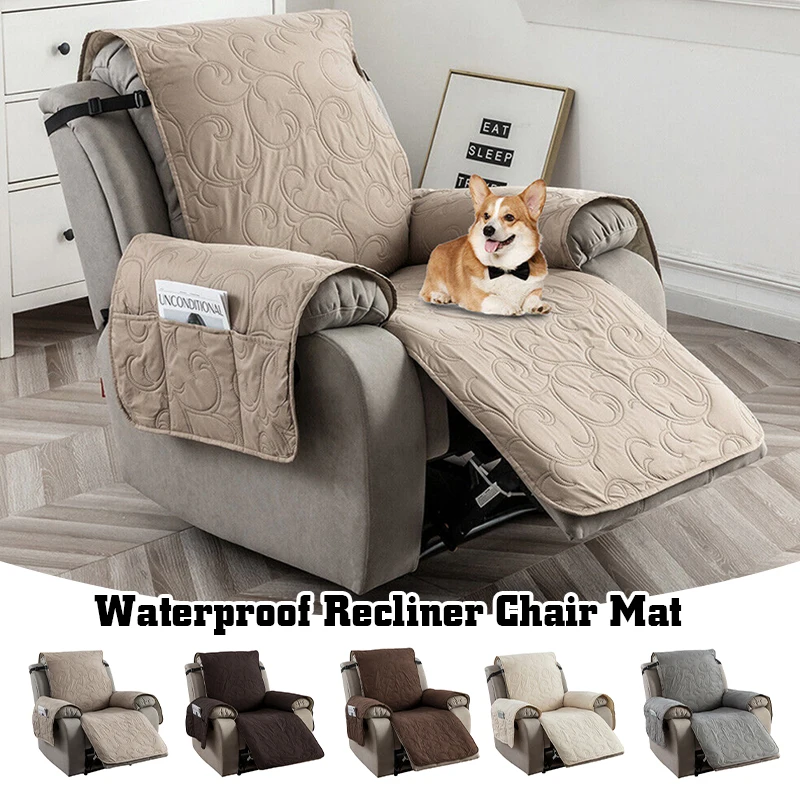 1 Seater Recliner Sofa Cover Stretch Single Armchair Relax Slipcover Non-Slip Sofa Chair Cover Couch Pet Protector Mat