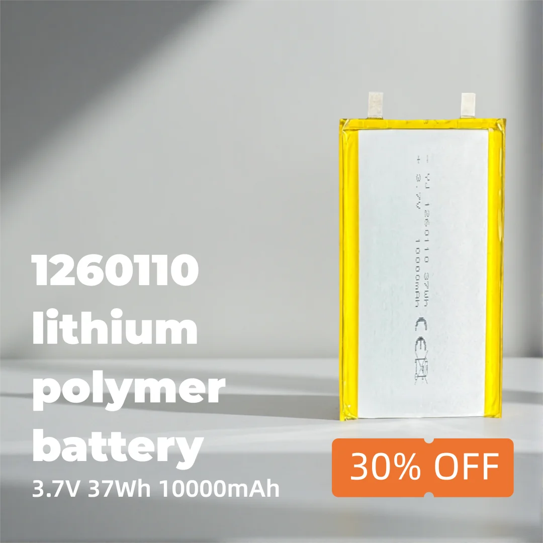 1260110 3.7V 10000mAh Li-ion Rechargeable Battery for Power Banks, LED Devices, DIY Electronics