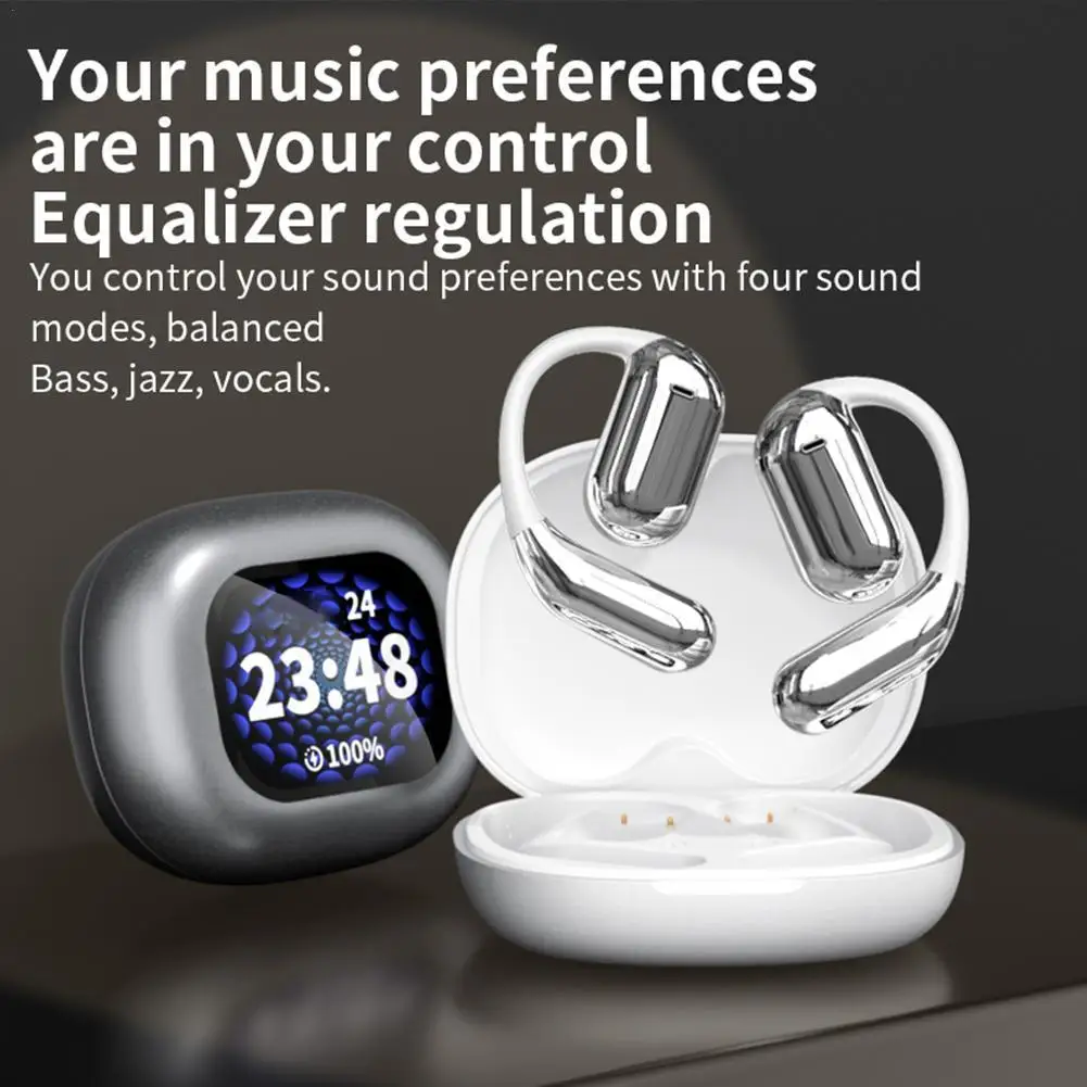 

Wireless Bluetooth Headset LCD Touch Screen Ear-hook Earphone Multiple Modes Switching 35DB Deep Noise Reduction Headphone