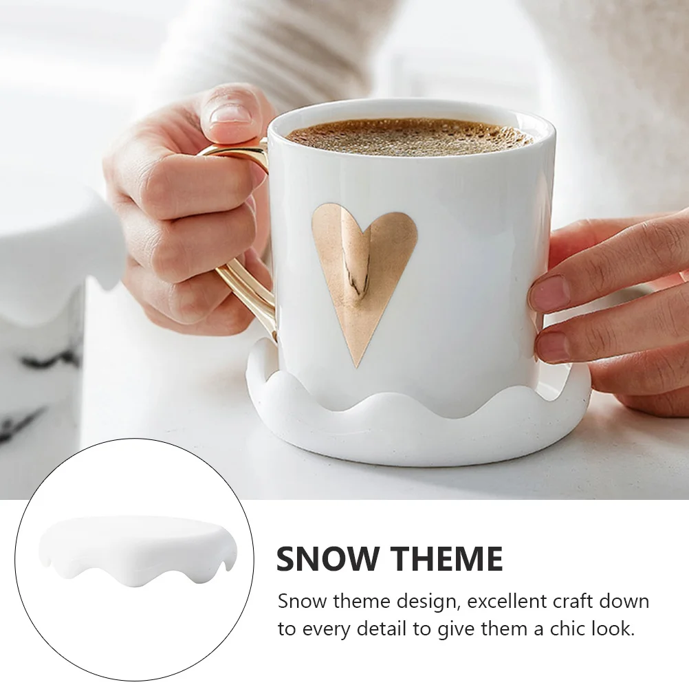 

Silicone Cup Lid Snow Pattern Leak Proof Spill Proof Airtight Mug Seal Cover Christmas Gifts Silicone Cup Lid Glasses Cover