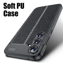 A35 Classic Luxury Brand Original Shockproof Armor Cover for Samsung Galaxy A55 5G Soft Leather Carbon TPU Mobile Phone Cases