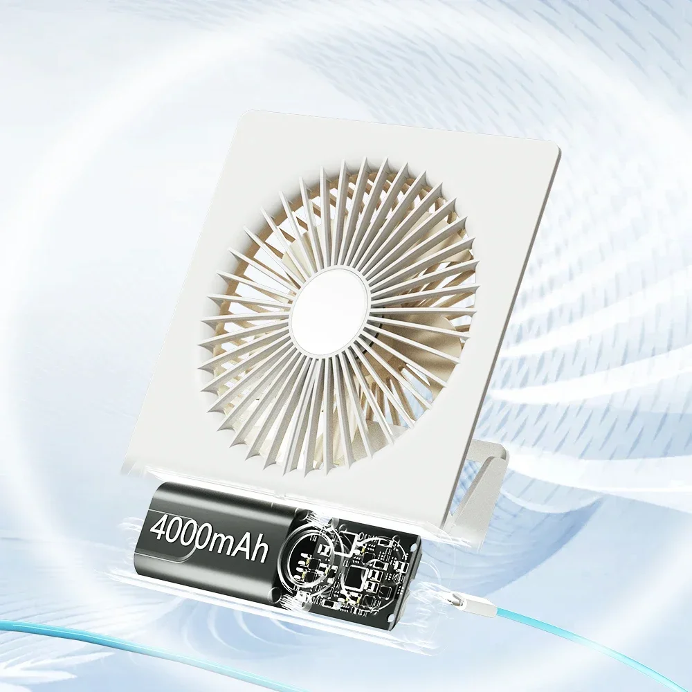Ventilador de mesa para escritório doméstico 4000mAh bateria recarregável ventilador de parede com controle remoto cronometragem USB portátil baixo ventilador de mesa