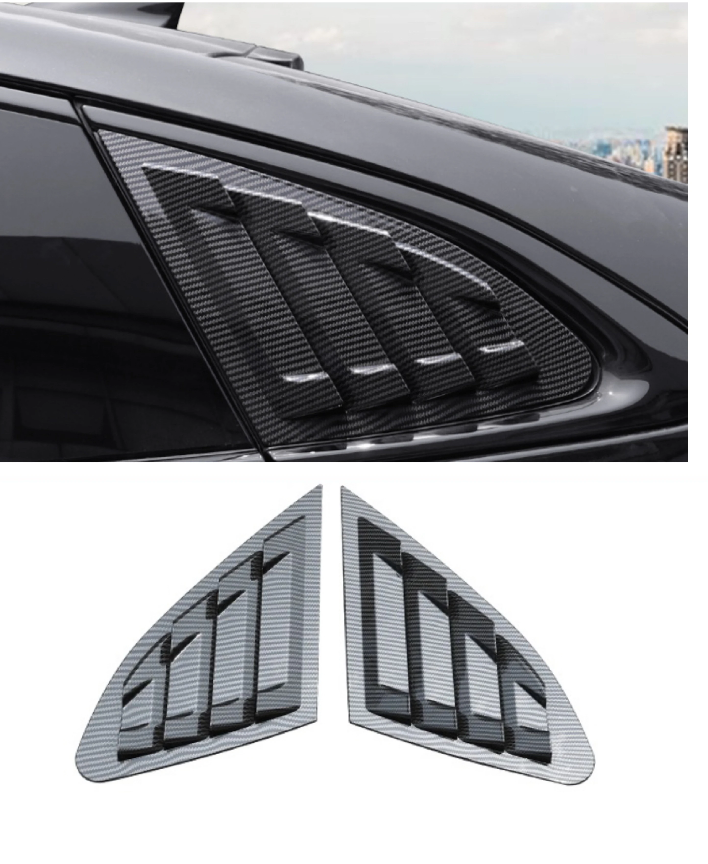 

Car Rear Louver Window Side Shutter Cover Fit For Chevrolet Malibu 2016-2021 Trim Sticker Vent Scoop ABS Carbon Fiber