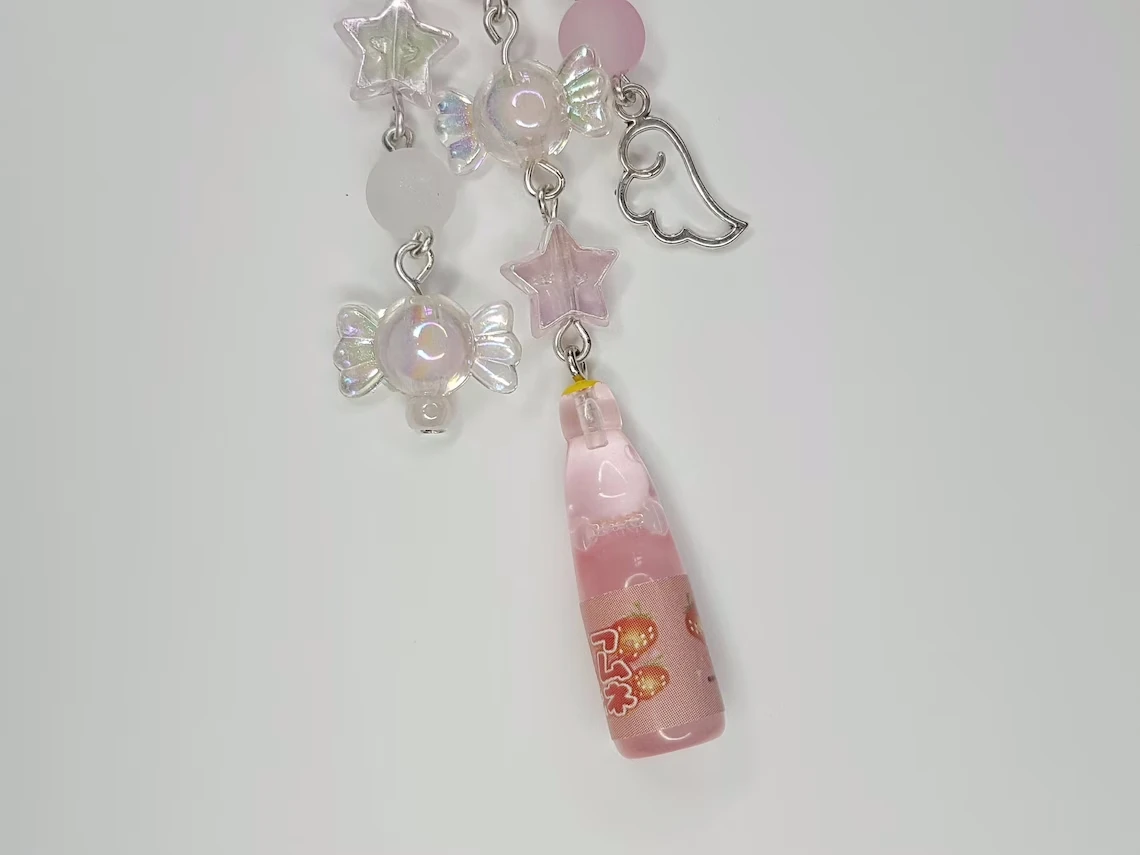 Pastel Kawaii Drink Bag Charms - Keychain - {Bearies} (pastel goth, grunge, y2k, fairycore, kawaii)