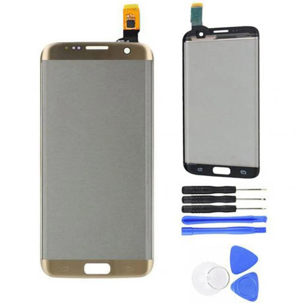 for Samsung Galaxy S7 Edge G935 Contact Screen Digitizer Glass with Tools Gold