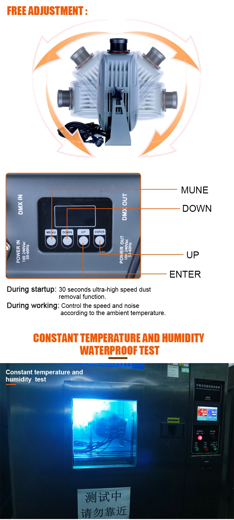 China Manufacturer Professional 200w IP66 Waterproof Outdoor LED Water Wave Projector Effect Stage Lights for Park