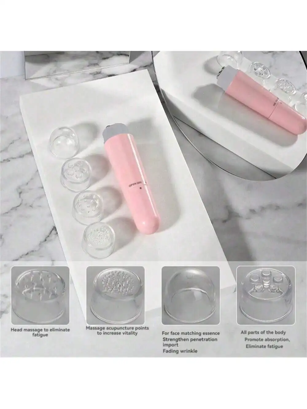 Mini Elektryczny Masażer Oczu Wibracyjny Urządzenie Kosmetyczne, Przenośny Masażer Mięśni Twarzy 4-w-1 - Świetny Prezent Dla Kobiet, Idealny Na Tra