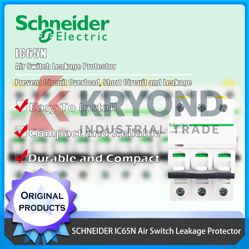 

SCHNEIDER IC65N Защита от утечки воздушного переключателя обеспечивает защиту от перегрузки и короткого замыкания. Безопасная электрическая работа.