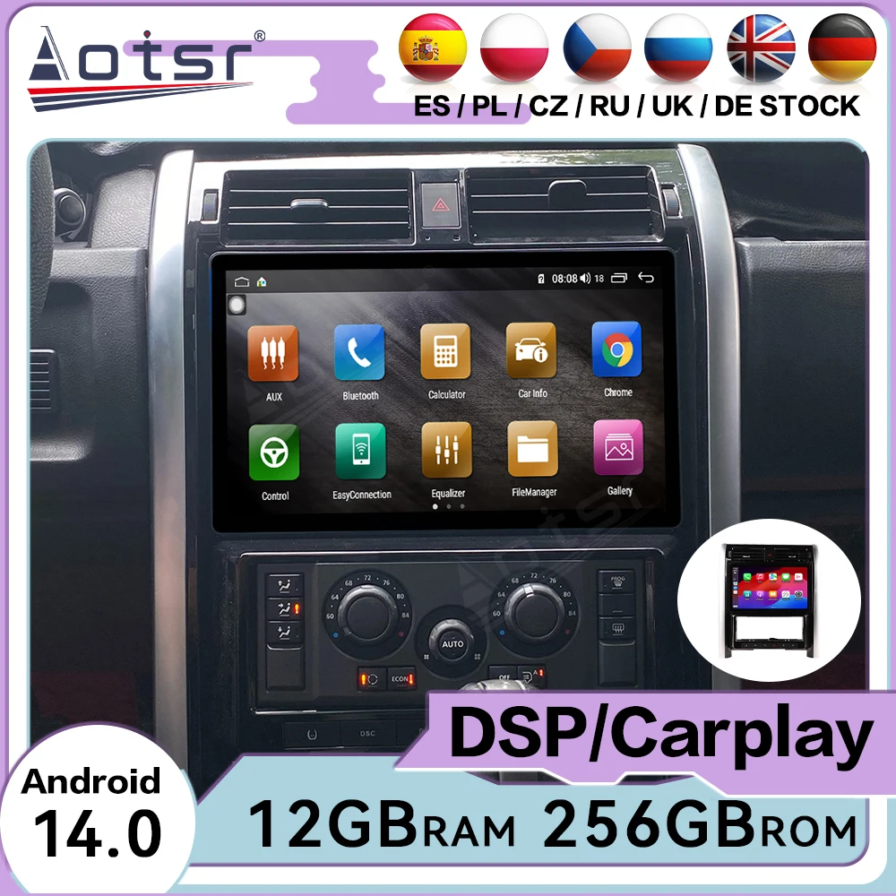 

Touch Screen Android 14 Auto Multimedia Car Radio For Land Rover Discovery 3 2004-2009 Car GPS Navigation Audio Stereo Head Unit