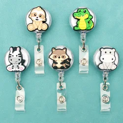 Cute Forest Animal Style Badge Reel Nurse Workers Enfermera ID Holder Girl Boy Retractable Name Card Holder Accessory