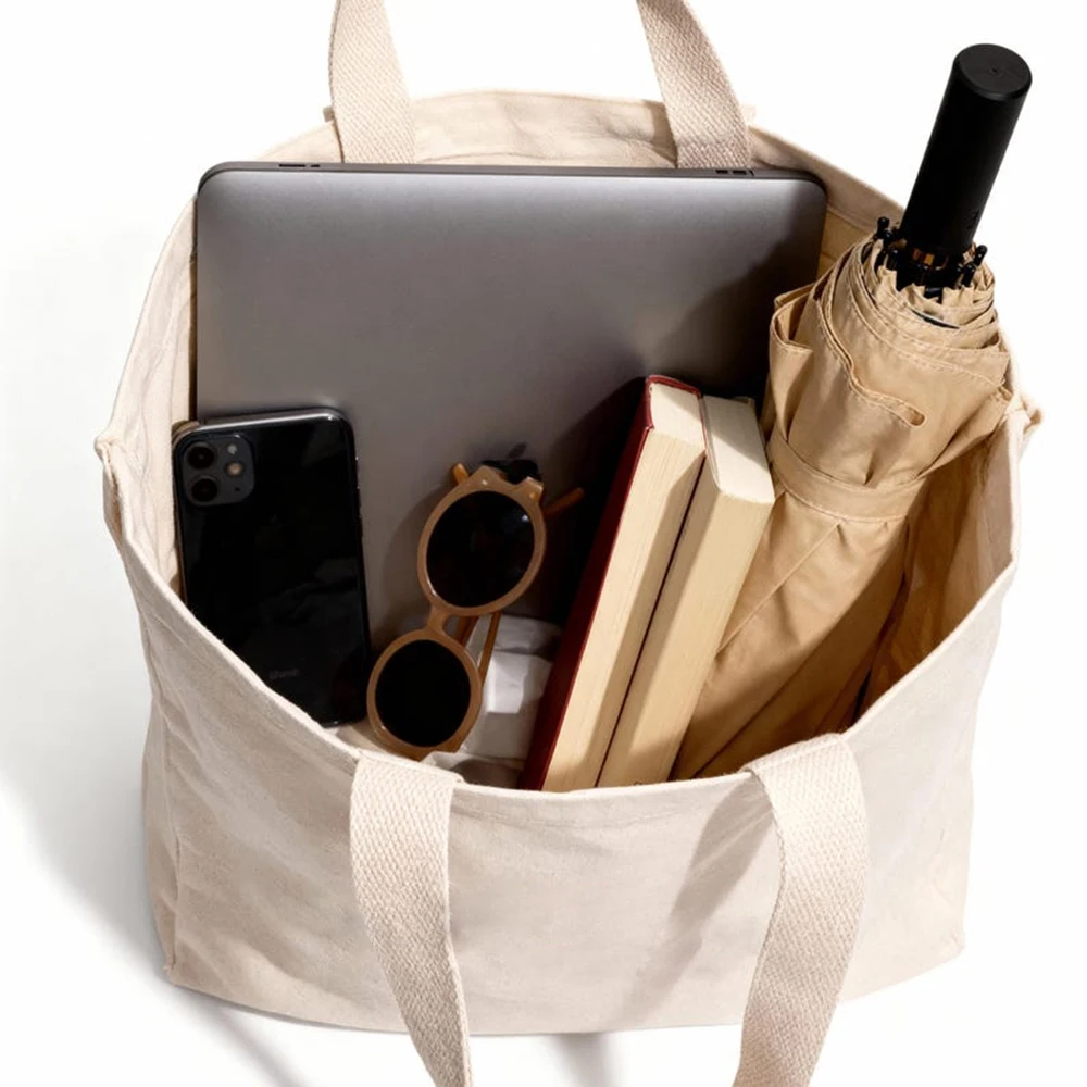 Custom Tote Bags With Logo Reusable Grocery Market Bag Bulk Canvas BagsEco Friendly Shopper Gift For Business Events