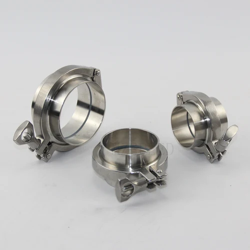Imagen 2 del producto Virola de soldadura de tubo de brida sanitaria triclamp de acero inoxidable SUS SS 304 + abrazadera triple + juego de juntas de PTFE o silicona