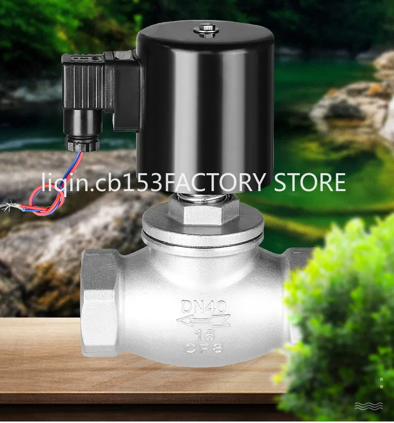 Stainless steel steam solenoid valve pilot-operated high temperature and high pressure pipeline control switch valve AC220VDC24V