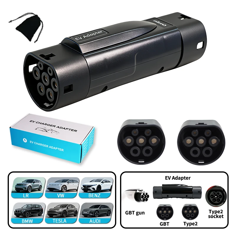 

Зарядное устройство GBT к электромобилю TYPE2, 1/3-фазный адаптер GBT к TYPE2, разъем зарядного устройства для электромобиля для 16A/32A