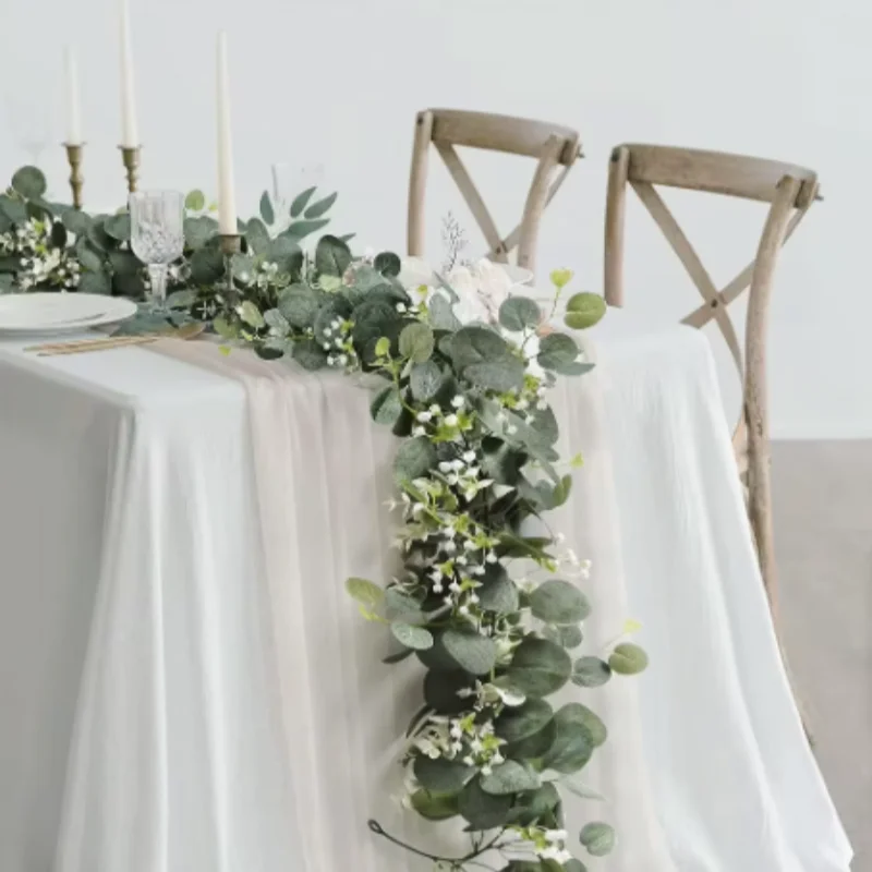 Künstliche Rosenranken aus Seide zum Aufhängen, Blumen für die Wand, Weihnachten, Rattan, künstliche Pflanzen, Blätter, Girlande, romantische Hochzeit, Heimdekoration