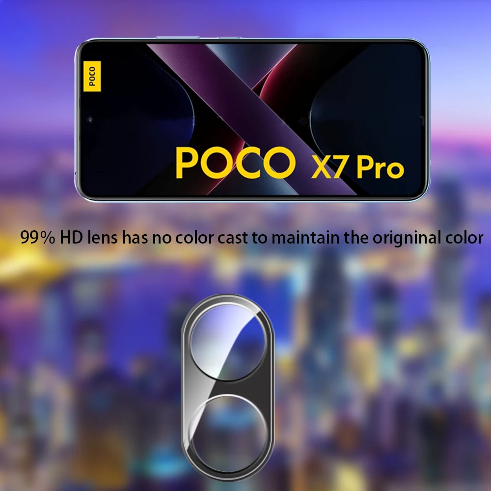 Xiaomi用強化ガラスカメラプロテクター,黒レンズカバー,pocox7 pro,5g,x,7 pro,7 pro,1-3pcs,3D