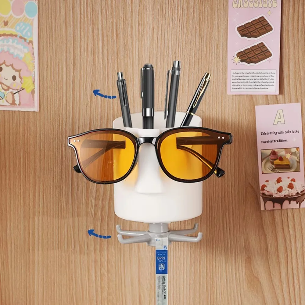 Multi-Function Wall-mounted Glasses Storage Rack Six-claw Porch Key Hook Wall Mounted Eyeglass Holder Desktop Ornament Rotatable