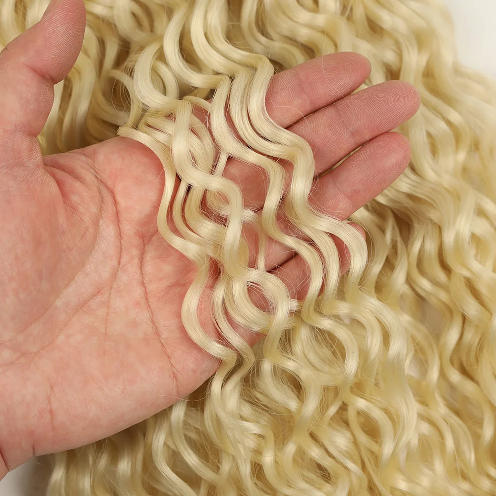 شعر صناعي مموج بالمياه لتضفير 100 جرام بدون لحمة موجة عميقة لتضفير شعر صغير صناعي لضفائر بوهو