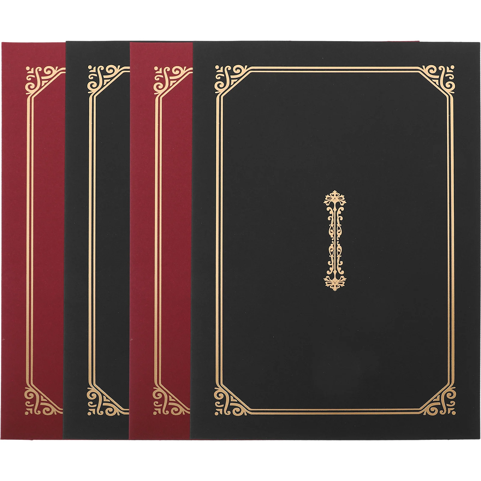 

4 Pcs Paper Certificate Honor Cover Award Folder Bronzing Diploma Cover Document Holder Report Envelope Award Presentation File
