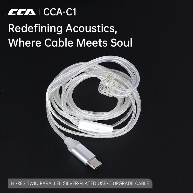 CCA C1 Type-c Silver Plated Earphone Cable Suitable for KZ Earphones Cpin 0.75mm