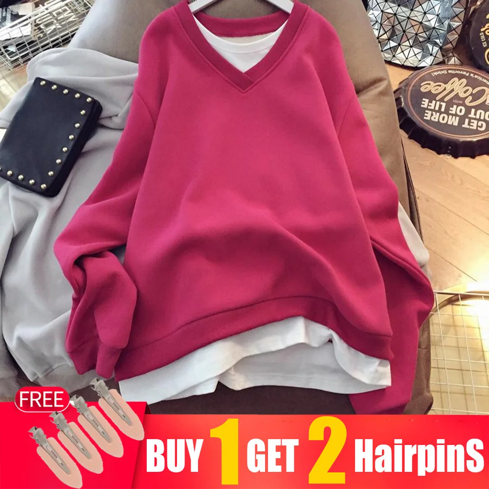 Top autunnali e invernali da donna 200 catties top di grandi dimensioni velluto spesso caldo top sciolto slim fit top in due pezzi finti all-match