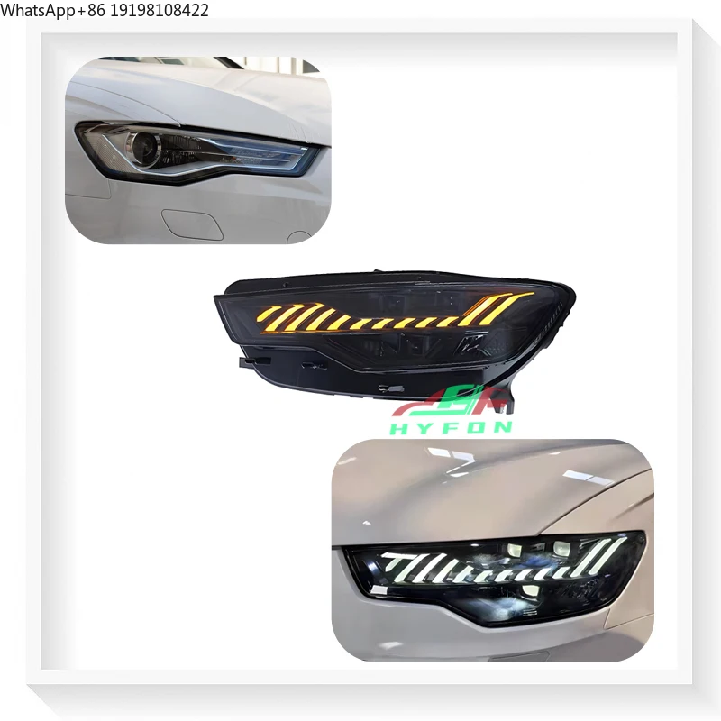 

For Audi A6 C7 S6 RS6 2012-2015 Upgrade 2021 RS6 Style Matrix Full LED Headlight Streamlight Turn Signal Plug and Play