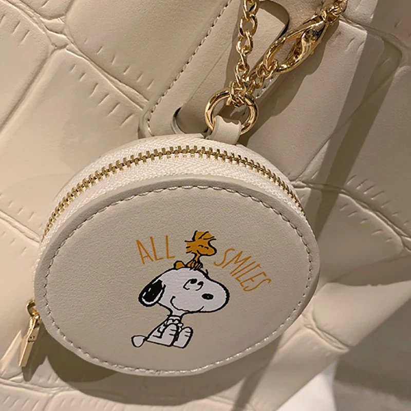 MINISO Disney Series Large Capacity Handbag Snoopy Handbag Casual Shoulder Bag PU Bag Crossbody Bag Zero Wallet