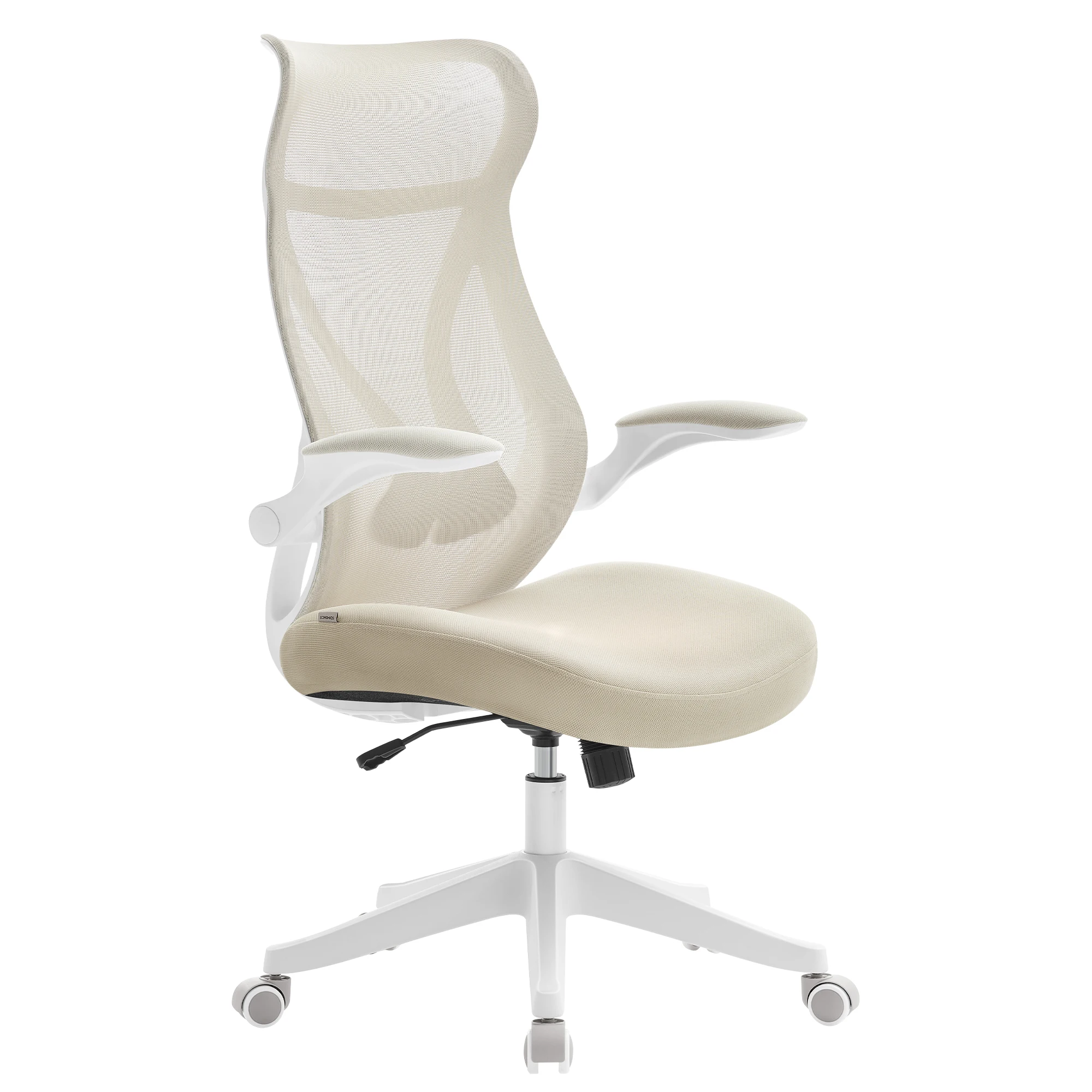 SONGMICS Bürostuhl, Schreibtischstuhl, ergonomische Rückenlehne, hochklappbare Armlehnen