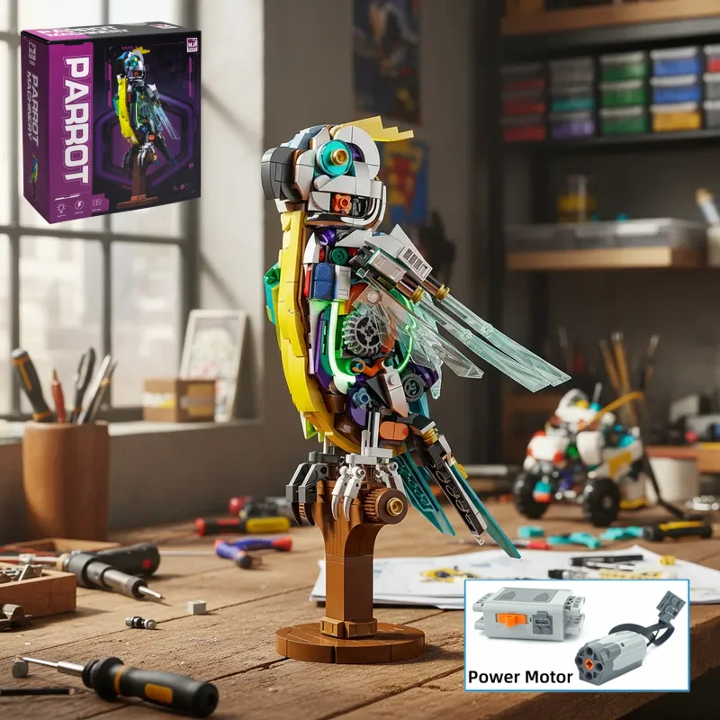 

688pcs NEW Mechanical Parrot Bird Animal Assembling Model Building Blocks Kit Creative Gifts Kids and Adults birthday gifts