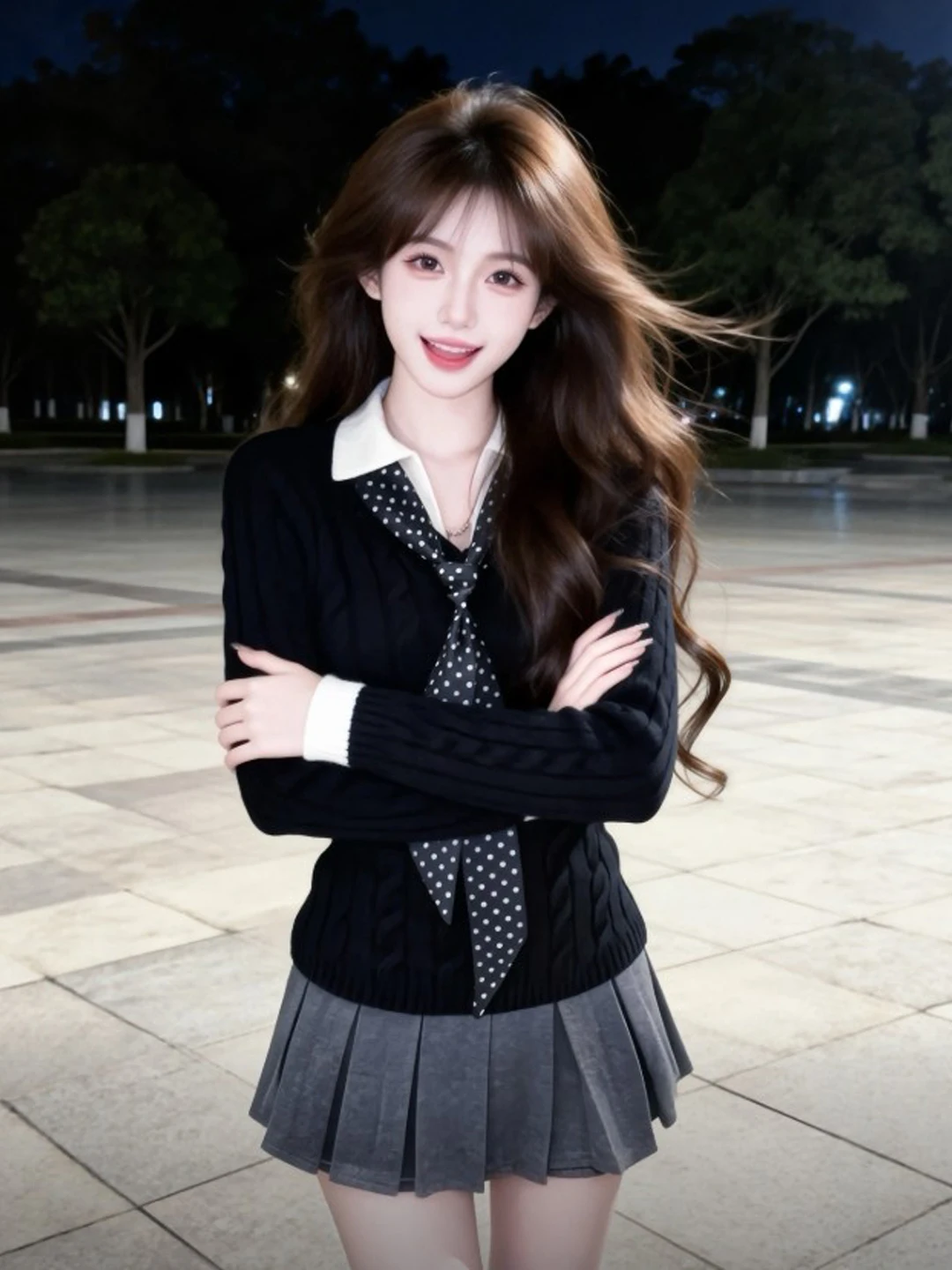 

Вязаный свитер для похудения в стиле ретро, модный комплект из двух предметов, весна 2026, женский, с длинным рукавом, средней длины, цветной