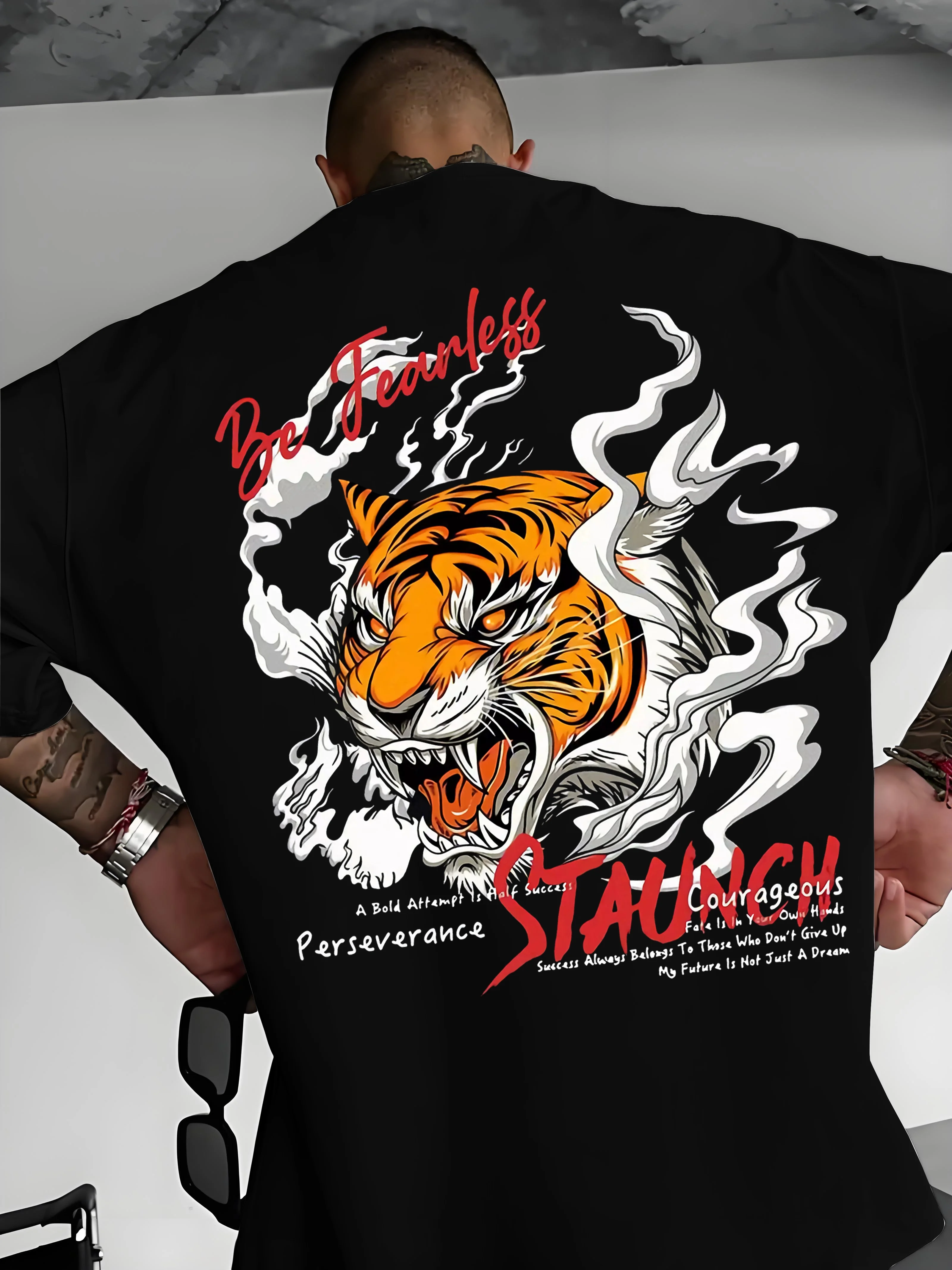 Angry Tiger Pattern 3D Print sport Quick-dry Breatha Men T-Shirt Outdoor Retro Street Casual Hip-Hop Y2K parent-child clothing