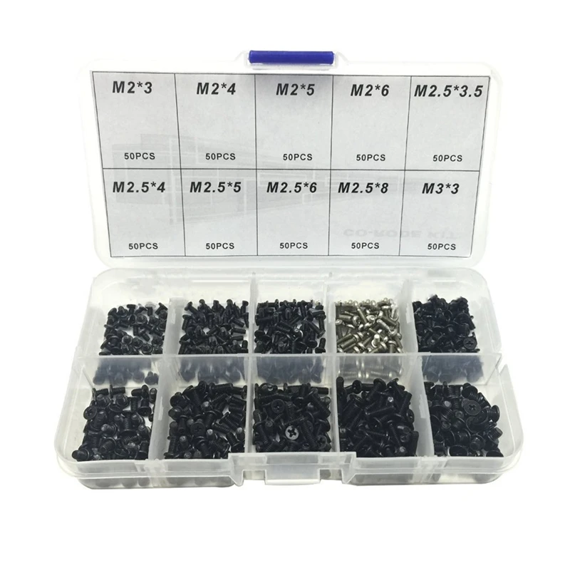 500Pcs Laptop Universal Screw Replacement Kit M2, M2.5, M3 For Lenovo Toshiba Gateway Samsung HP IBM Dell Dell Acer Asus