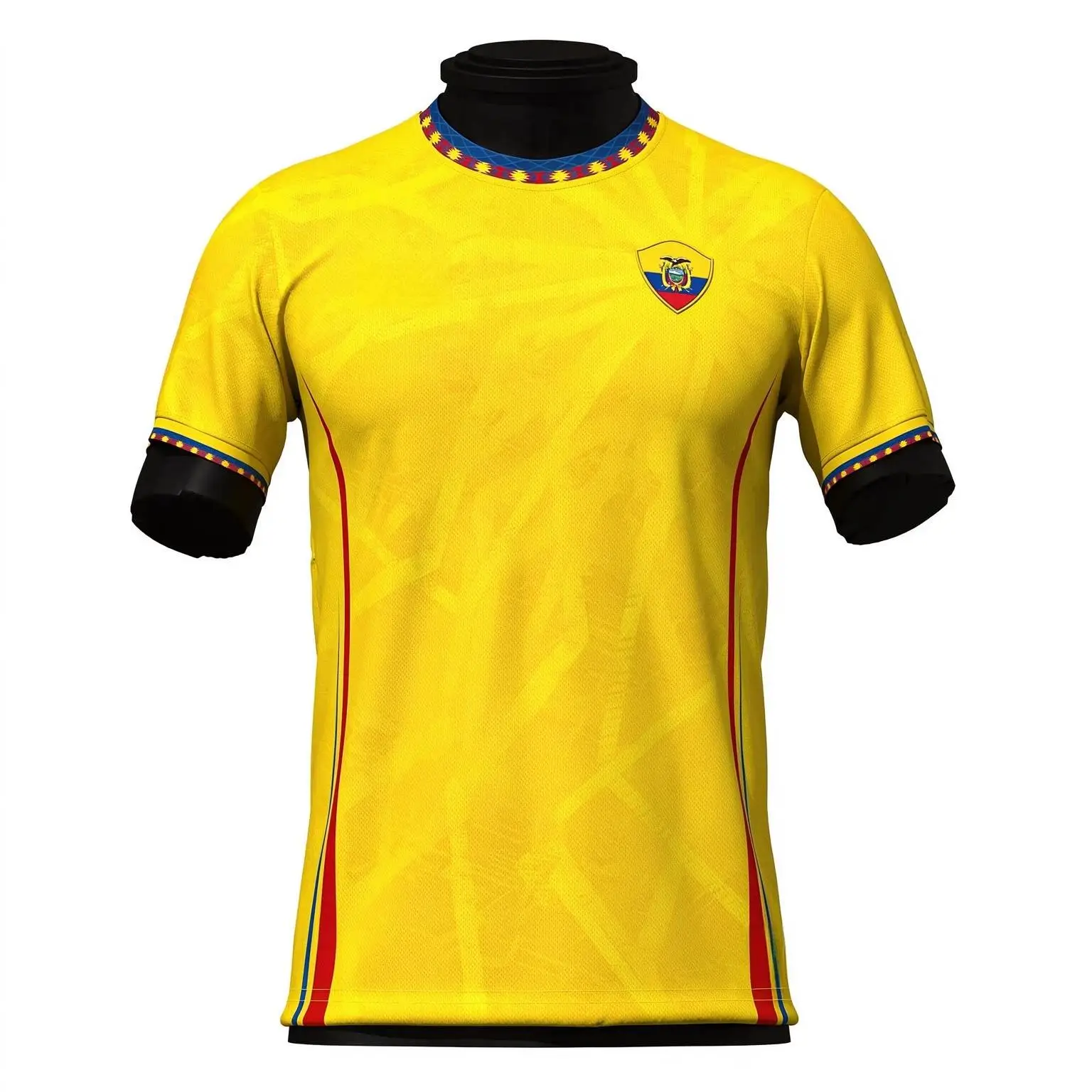 2027 Summer Ecuador Bright Texture National Crest Football Jersey Family Matching T-shirt Suitable For Daily And Training Wear
