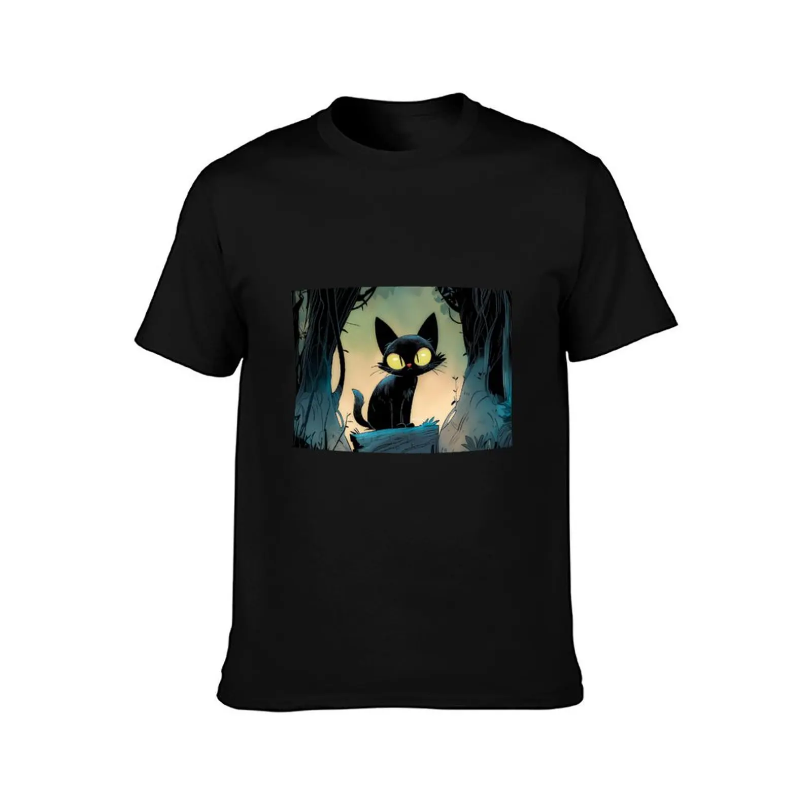 Midnight Whiskers T-Shirt Work Wear Lightweight Tee T-Shirt
