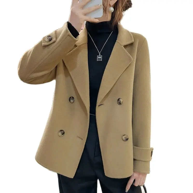 Special Offer 2024 Autumn and Winter New Wool Overcoat 100% Double-Sided Women\'s Light Luxury Small Wool Coat Popular