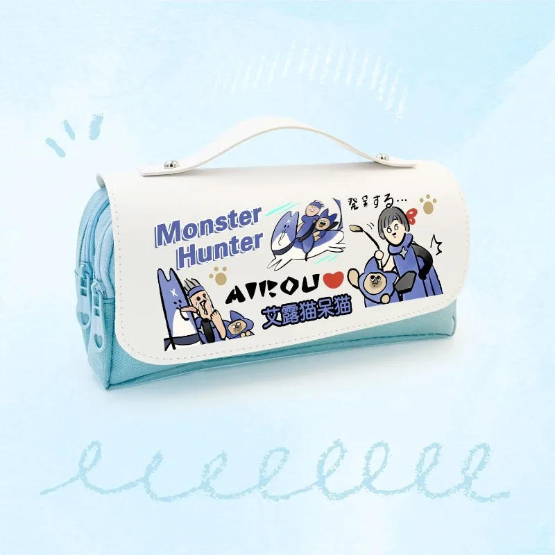 مقلمة Monster Hunter Wilds Felyne Shrieking Legiana كارتونية لطيفة ذات سعة كبيرة لهدايا طلاب المدارس المتوسطة والثانوية #3