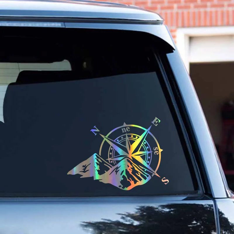 2pcs Compass car sticker reflective body sticker Compass direction prompt car sticker