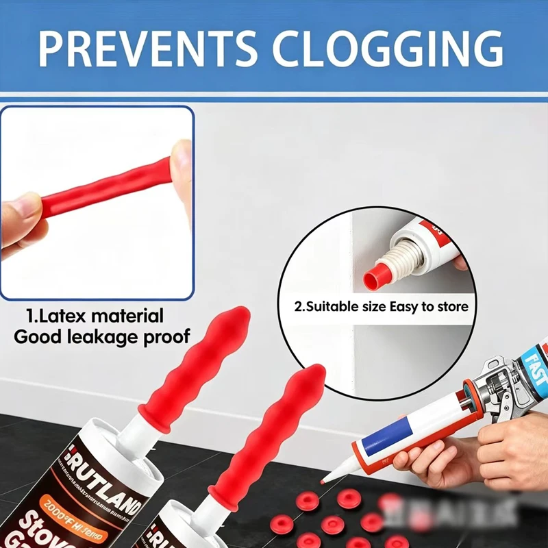 10/20pcs Caulk Caps Caulking Saver Tube Sealer Glue Sealing Protector For Latex Nozzle Silicone Nozzles Tips Leak-Proof Tools