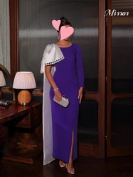 Mirror Dress Elegant Vintage Sexy Purple Crystal Bead Bow One Shoulder Customized Formal Occasion Prom Dress Evening Party Gowns