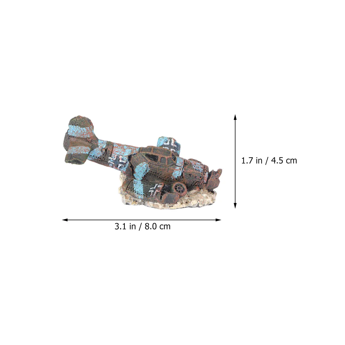 

Simulated Resin Aircraft Ornaments Sunken Airplane Aquarium Crash Fish Tank Decoration Artificial Small Boat Cute Fishtank