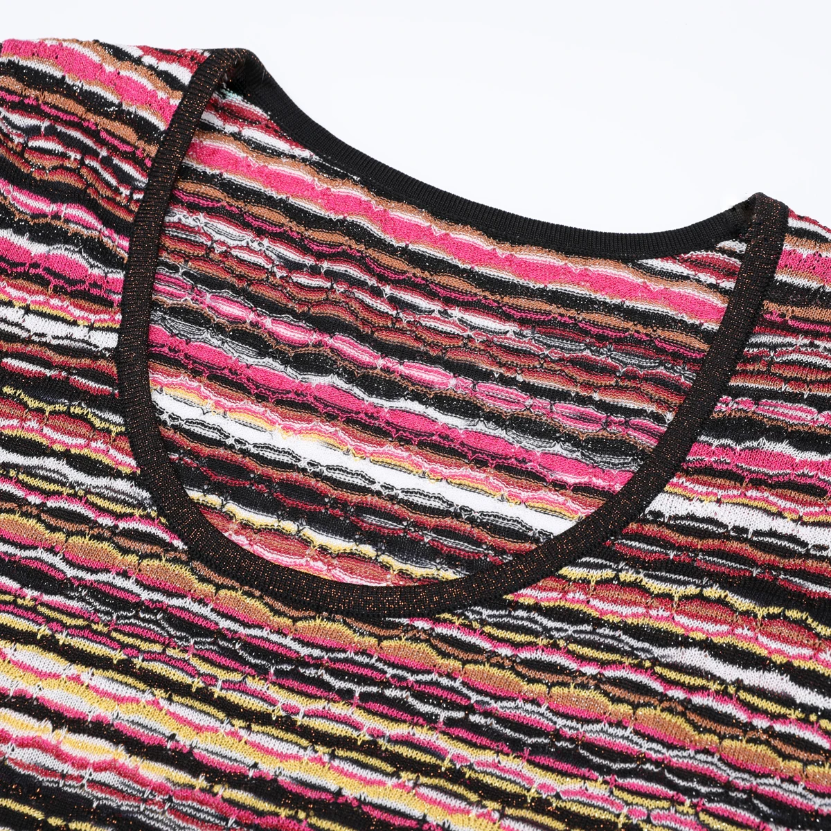 Two Color High-quality New Fashionable Long Sleeved Striped Round Neck Slim Fit Long Stretch Knitted Women's Dress