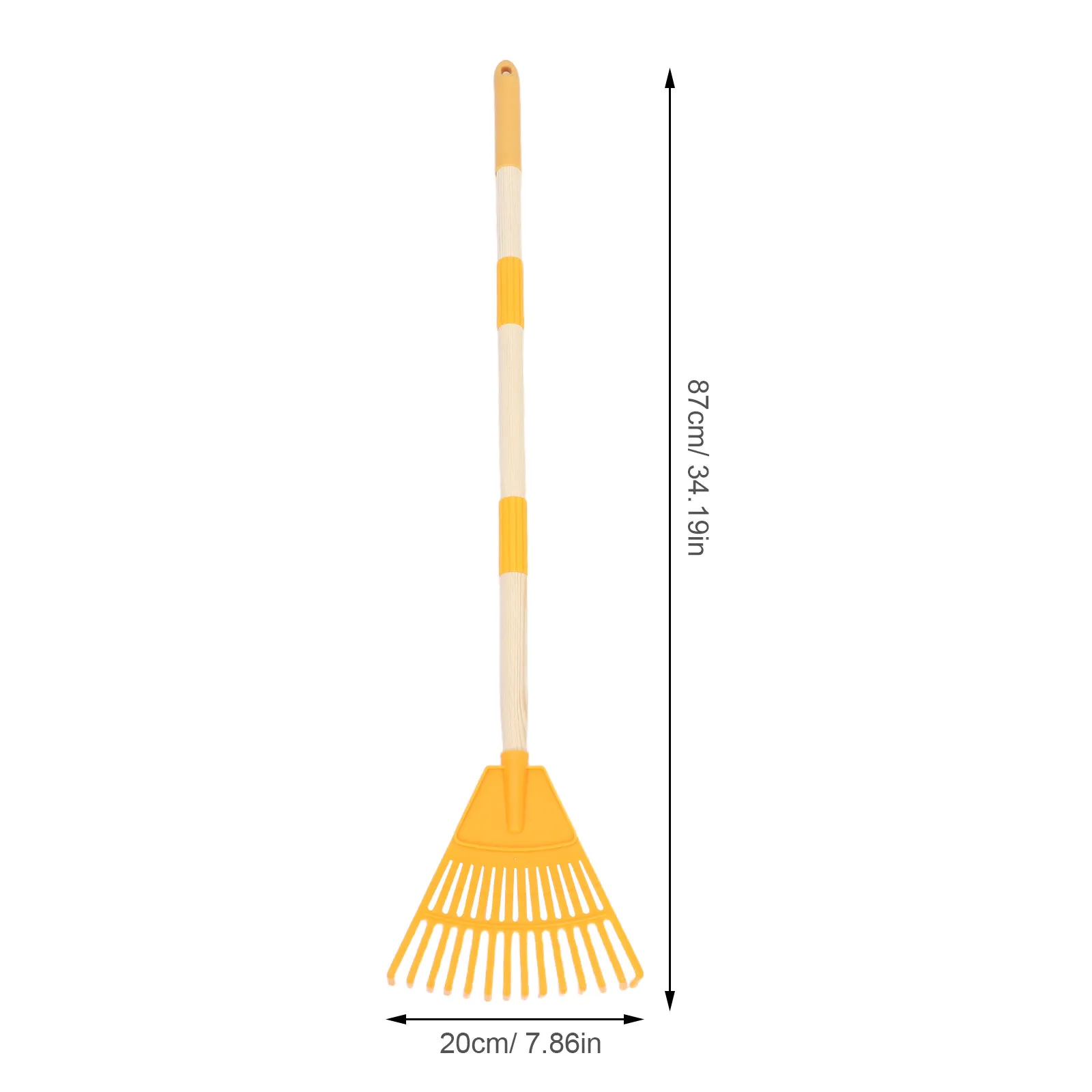 Small Garden Rake Plastic 14 Teeth Detachable Handle Yard Cleanup Leaf Rake Lightweight Ergonomic Gardening Tool Outdoor Lawn