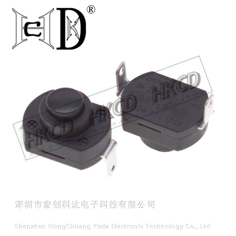 5 قطعة مفتاح بـزر دفع عالي التيار Kan-9 6A 10A 16A 250VAC 125VAC مفتاح قفل ذاتي VDE CQC #5