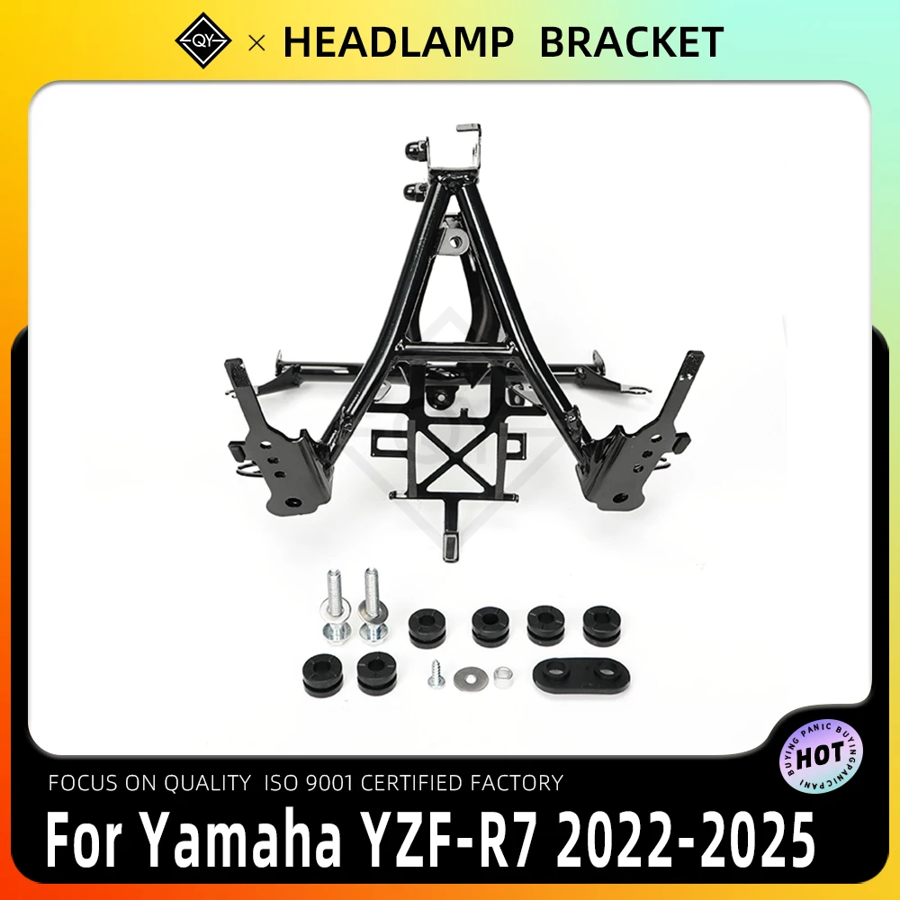 LQYL Motorcycle Front Black Headlight Upper Fairing Stay Bracket For Yamaha YZF-R7 YZFR7 2022-2025 2024 2023 YZF R7